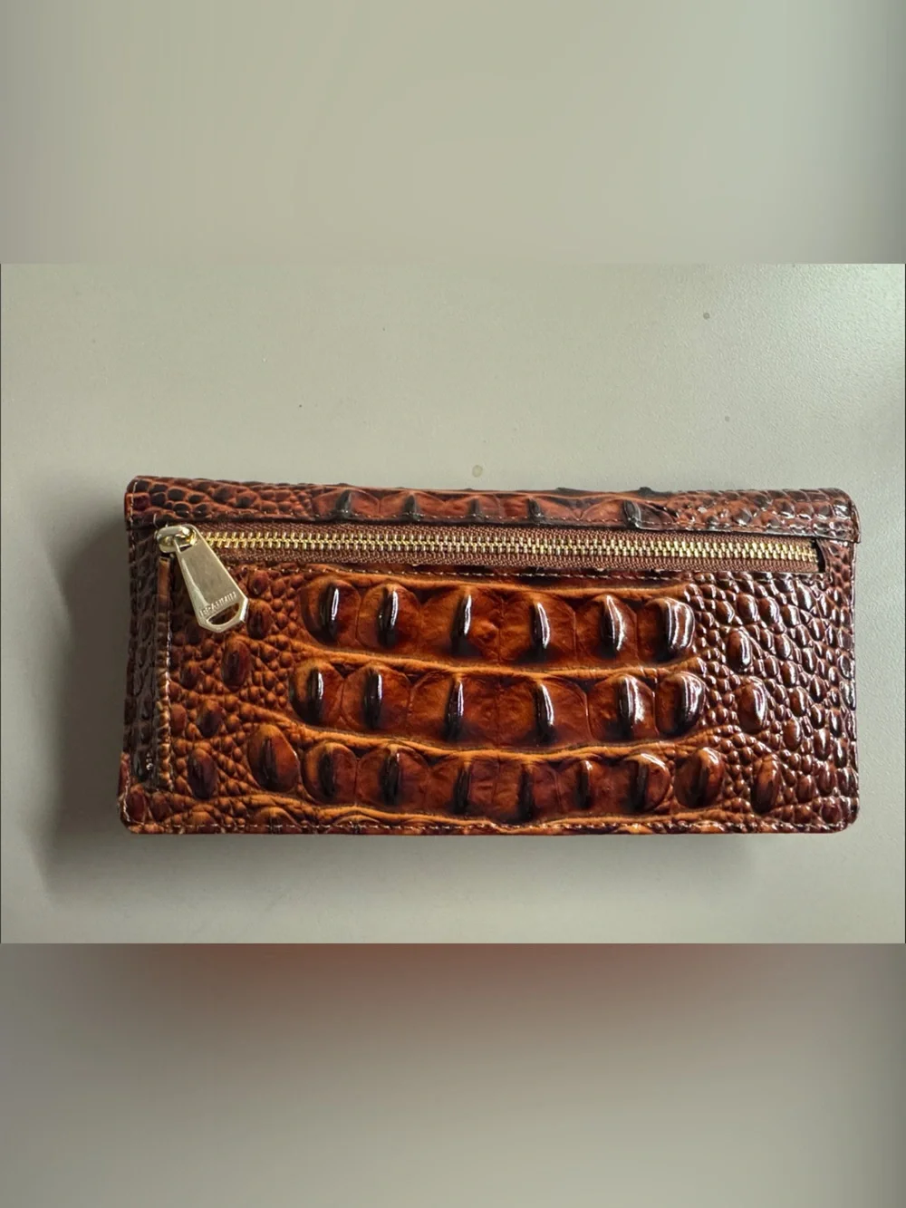 Brahmin Ady Wallet - Melbourne Brown Croc-Embossed Leather Continental Wallet
